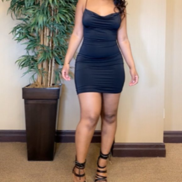 Mini Black Strappy Backless Dress - Picture 4 of 8
